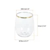 Unique Bargains PET Lightweight Stemless Gold Trim Wine Glass Drinkware 12oz 1 Pc -Kitchen Tools Shop GUEST 802736fe 4cee 4398 a8a7 8120ab7ed550