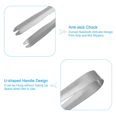 Unique Bargains 410 Stainless Steel Ice Tongs For Appetizers, Charcuterie, Dessert, Tea Party, Bar, Cafe Serving 5.2" Silver 3 Pcs 5 Unique Bargains 410 Stainless Steel Ice Tongs For Appetizers, Charcuterie, Dessert, Tea Party, Bar, Cafe Serving 5.2" Silver 3 Pcs - Image 3