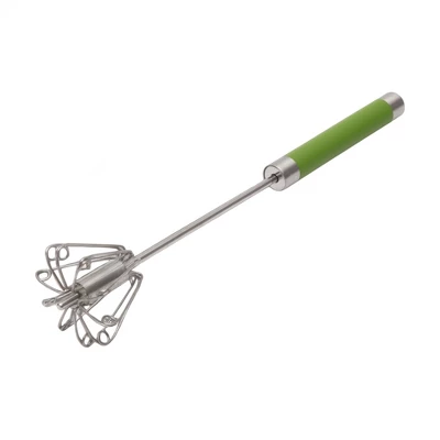 Unique Bargains 12" Semi-Automatic Loop Whisk Dishwasher Safe Stainless Steel Silver Tone Green 6 Unique Bargains 12" Semi-Automatic Loop Whisk Dishwasher Safe Stainless Steel Silver Tone Green - Image 4