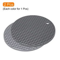 Unique Bargains Silicone Heat Resistant Non-slip Flexible Trivet Mats Deep Gray, Light Gray 2 Pcs -Kitchen Tools Shop GUEST 860ae16d 2764 4ac2 98a9 80732d96e348