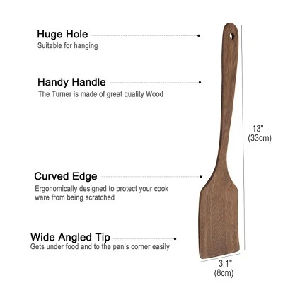 Unique Bargains Kitchen Heat Resistant Non-Stick Wood Spatula 13" X 3.1" 1 Pc Brown 5 Unique Bargains Kitchen Heat Resistant Non-Stick Wood Spatula 13" X 3.1" 1 Pc Brown - Image 3