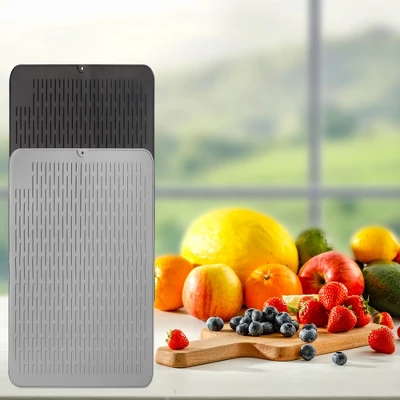 Unique Bargains Kitchen Counter Durable Silicone Dish Drying Mat Dish Drainer Mats 1 Pc 3 Unique Bargains Kitchen Counter Durable Silicone Dish Drying Mat Dish Drainer Mats 1 Pc