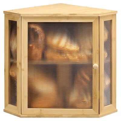 Unique Bargains Bamboo Acrylic Wavy Door Panel Extra Large Corner Bread Container Natural Wood 8 Unique Bargains Bamboo Acrylic Wavy Door Panel Extra Large Corner Bread Container Natural Wood - Image 6
