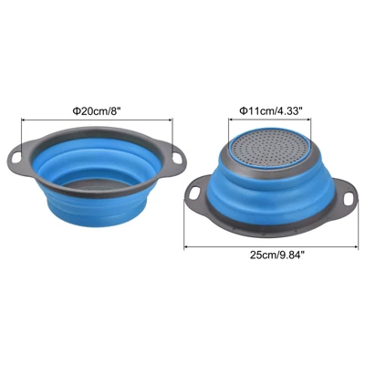 Unique Bargains Collapsible Colander Silicone Round Foldable Strainer With Handle 3 Unique Bargains Collapsible Colander Silicone Round Foldable Strainer With Handle