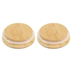 Unique Bargains Wide Mouth Mason Jar Bamboo Lids With Silicone Sealing Rings 2 Pcs -Kitchen Tools Shop GUEST 8b0bac93 620f 4f2d b86b 6af38ab3b19a