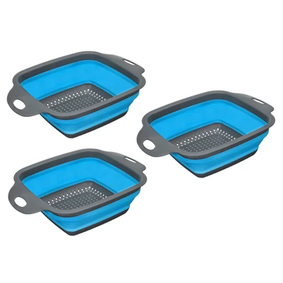 Unique Bargains Collapsible Colander Set Silicone Square Strainer With Handle Space Saving 6 Unique Bargains Collapsible Colander Set Silicone Square Strainer With Handle Space Saving - Image 4
