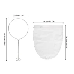 Unique Bargains Stainless Steel Reinforced Frame Cloth Mesh Sturdy Handle Mesh Strainer Bag 2 Sets