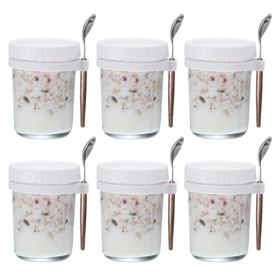Unique Bargains Leak-Proof Durable Overnight Oats Glass Jar 6 Pcs 8 Unique Bargains Leak-Proof Durable Overnight Oats Glass Jar 6 Pcs - Image 6