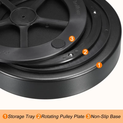 Unique Bargains Carbon Steel Kitchen Turntable Metal Condiment Lazy Susan Organizer Black 7 Unique Bargains Carbon Steel Kitchen Turntable Metal Condiment Lazy Susan Organizer Black - Image 5