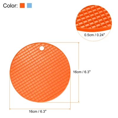 Unique Bargains Silicone Heat Resistant Non-Slip Flexible Trivet Mats Orange, Light Blue 2 Pcs 3 Unique Bargains Silicone Heat Resistant Non-Slip Flexible Trivet Mats Orange, Light Blue 2 Pcs