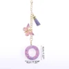 Unique Bargains Star Sequin Letter O Butterfly Tassel Water Cup Pendant Purple 1 Pc