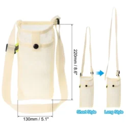 Unique Bargains Mesh Portable Adjustable Strap Water Bottle Bag For Sports