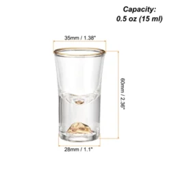 Unique Bargains Polystyrene Lightweight Shot Glasses With Gold Mountain Design 1 Pc