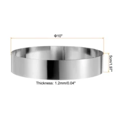 Unique Bargains Stainless Steel Seamless Nonstick Mirror Coating Round Cake Ring