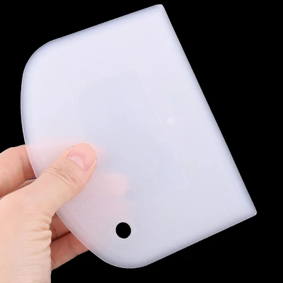 Unique Bargains Household Bakery Flour Bread Cake Dough Plastic D-Shaped Scraper Clear White 1 Pc 4 Unique Bargains Household Bakery Flour Bread Cake Dough Plastic D-Shaped Scraper Clear White 1 Pc - Image 2