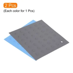 Unique Bargains Silicone Heat Resistant Non-slip Flexible Trivet Mat Light Blue, Deep Gray 2 Pcs -Kitchen Tools Shop GUEST 97d1a726 c07e 441f 81fc 3de718a57037