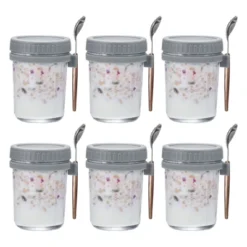 Unique Bargains Leak-Proof Durable Overnight Oats Glass Jar 6 Pcs 17 Unique Bargains Leak-Proof Durable Overnight Oats Glass Jar 6 Pcs -Kitchen Tools Shop GUEST 99de29eb e5b4 4650 8d6e 90e027f2b50a