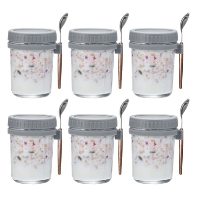 Unique Bargains Leak-Proof Durable Overnight Oats Glass Jar 6 Pcs 10 Unique Bargains Leak-Proof Durable Overnight Oats Glass Jar 6 Pcs - Image 8