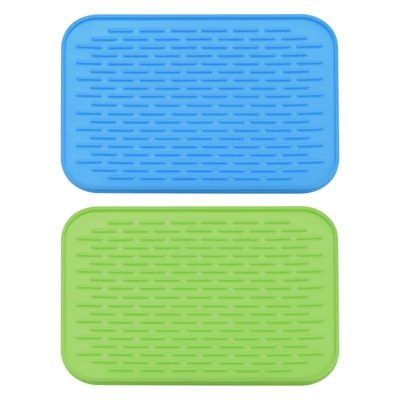 Unique Bargains Dish Drying Mat Silicone Drain Pad Heat Resistant Suitable For Kitchen Blue Green 2 Pcs 8.5" X 6" 7 Unique Bargains Dish Drying Mat Silicone Drain Pad Heat Resistant Suitable For Kitchen Blue Green 2 Pcs 8.5" X 6" - Image 5