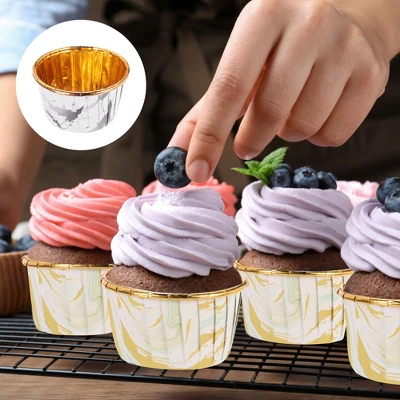 Unique Bargains Round-Pattern Greaseproof Single-sided Aluminum Foil Cupcake Liners 100 Pcs 5 Unique Bargains Round-Pattern Greaseproof Single-sided Aluminum Foil Cupcake Liners 100 Pcs - Image 3