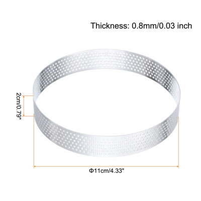 Unique Bargains Stainless Steel Non-Stick Perforated Baking Dessert Round Cake Ring 3 Pcs 3 Unique Bargains Stainless Steel Non-Stick Perforated Baking Dessert Round Cake Ring 3 Pcs