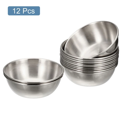 Unique Bargains Thick Stainless Steel Condiment Dishes For Kitchen Restaurant 3.2" Dia 4 Unique Bargains Thick Stainless Steel Condiment Dishes For Kitchen Restaurant 3.2" Dia - Image 2
