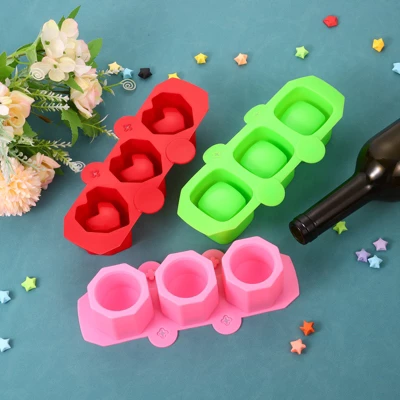 Unique Bargains Silicone Flexible Reusable 3-Cavity Ice Cube Trays 2 Pcs 6 Unique Bargains Silicone Flexible Reusable 3-Cavity Ice Cube Trays 2 Pcs - Image 4