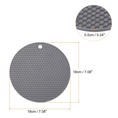 Unique Bargains Heat Resistant Non-slip Flexible Durable Trivet Mat 7.08" X 7.08" X 0.24" Deep Gray 2 Pcs 3 Unique Bargains Heat Resistant Non-slip Flexible Durable Trivet Mat 7.08" X 7.08" X 0.24" Deep Gray 2 Pcs