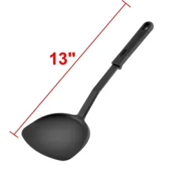 Unique Bargains Cooking Non-stick Hanging Heat Resistant Pancake Turner Spatula Black 1 Pcs