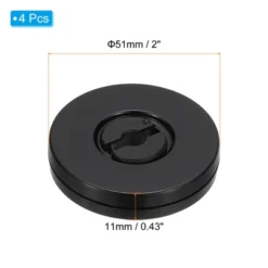 Unique Bargains High-strength Plastic 360-degree Rotating Anti-slip Multi-use Black Swivel Stand 4 Pcs