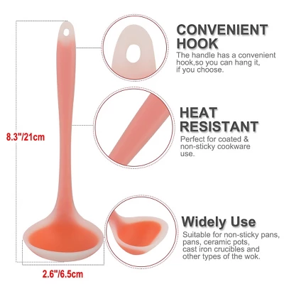 Unique Bargains Silicone Heat Resistant Ergonomic Handle Non-Stick Soup Kitchen Spoon 8.3 Inch 1 Pc 5 Unique Bargains Silicone Heat Resistant Ergonomic Handle Non-Stick Soup Kitchen Spoon 8.3 Inch 1 Pc - Image 3