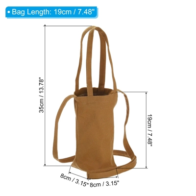 Unique Bargains Canvas Camping Fishing Wide-Open Water Bottle Holder With Strap 3 Unique Bargains Canvas Camping Fishing Wide-Open Water Bottle Holder With Strap
