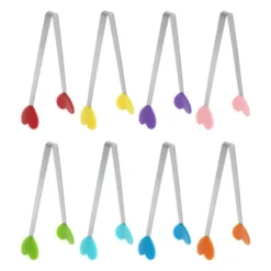 Unique Bargains Stainless Steel Silicone Tips Mini Kitchen Food Tongs 8 Pcs -Kitchen Tools Shop GUEST a293e30d 2746 4810 8178 36fcbbd5df26