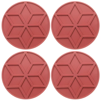 Unique Bargains Round Heat Resistant Non-Slip Silicone Trivet Mat For Pots Coasters 4 Pcs 5 Unique Bargains Round Heat Resistant Non-Slip Silicone Trivet Mat For Pots Coasters 4 Pcs - Image 3