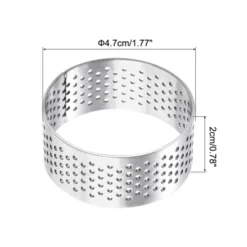 Unique Bargains Heat-Resistant Perforated Stainless Steel Small Cake Mousse Rings