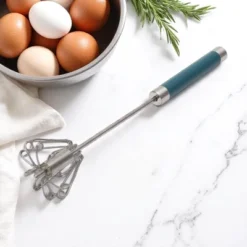 Unique Bargains 12" Semi-Automatic Loop Whisk Dishwasher Safe Stainless Steel Silver Tone Blue -Kitchen Tools Shop GUEST a42ab170 d76a 4d16 8205 9332b4d165f6