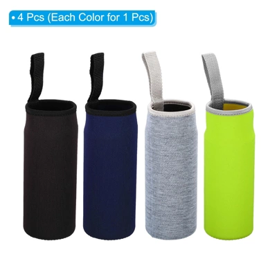 Unique Bargains Neoprene Insulated Water Bottle Sleeves With Finger Strap 2.56"x7.09" 4 Pcs Black Navy Blue Green Gray 4 Unique Bargains Neoprene Insulated Water Bottle Sleeves With Finger Strap 2.56"x7.09" 4 Pcs Black Navy Blue Green Gray - Image 2