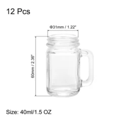 Unique Bargains Reusable Mason Jar Shot Glasses With Handle