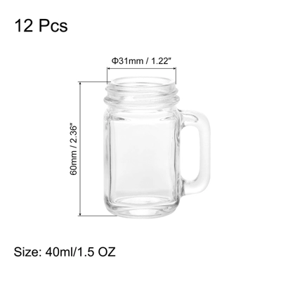 Unique Bargains Reusable Mason Jar Shot Glasses With Handle 3 Unique Bargains Reusable Mason Jar Shot Glasses With Handle