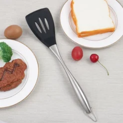 Unique Bargains Spatula Stainless Steel Handle Resistant Non-Sticky Seamless Silicone Slotted Turner Black 1 Pc 10 Unique Bargains Spatula Stainless Steel Handle Resistant Non-Sticky Seamless Silicone Slotted Turner Black 1 Pc -Kitchen Tools Shop GUEST a52035eb 2086 4a1b bd30 1f1418f7487f
