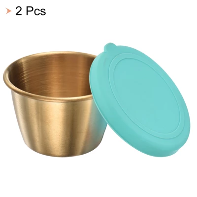 Unique Bargains Salad Dressing Small Sky Blue Condiment Containers With Lids 2.4" X 1.5" 4 Unique Bargains Salad Dressing Small Sky Blue Condiment Containers With Lids 2.4" X 1.5" - Image 2