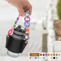 Unique Bargains PU Leather Portable Multicolored Strap Sports Water Bottle Carrier Holder 6.3" X 3" -Kitchen Tools Shop GUEST a5ed1072 e5ec 47f9 a1e6 8f315a8240f4