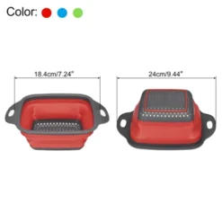 Unique Bargains Collapsible Colander Set Silicone Square Foldable Strainer Space Saving Blue Green Red 3 Pcs Small -Kitchen Tools Shop GUEST a66ae3dc 1337 4f65 a26b 90d4939ad5cb