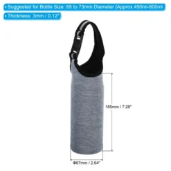 Unique Bargains Neoprene Insulated Removable Shoulder Straps Water Bottle Sling Bags 2.64"x7.28" 4 Pcs