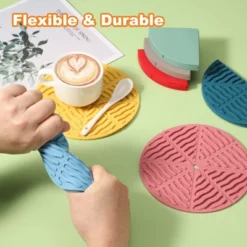 Unique Bargains Round Heat Resistant Non-Slip Silicone Trivet Mat For Coasters 4 Pcs -Kitchen Tools Shop GUEST a8636ac0 0cda 4113 8d4e 86f83ea41e6a