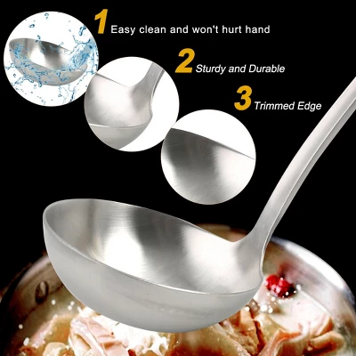 Unique Bargains Stainless Steel Soup Spoon Ladle 9.8" 1Pc 5 Unique Bargains Stainless Steel Soup Spoon Ladle 9.8" 1Pc - Image 3