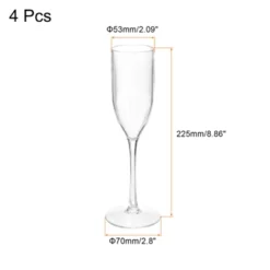 Unique Bargains Lightweight Elegant Champagne Flutes With Long Stem 4 Pcs
