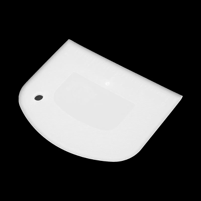 Unique Bargains Household Bakery Flour Bread Cake Dough Plastic D-Shaped Scraper Clear White 1 Pc 3 Unique Bargains Household Bakery Flour Bread Cake Dough Plastic D-Shaped Scraper Clear White 1 Pc