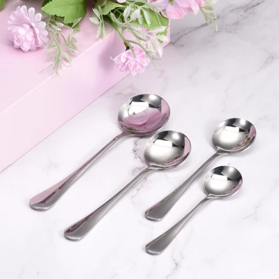 Unique Bargains Stainless Steel Dinner Tea Soup Round Spoons 6 Pcs Silver 5 Unique Bargains Stainless Steel Dinner Tea Soup Round Spoons 6 Pcs Silver - Image 3
