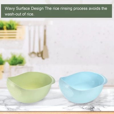 Unique Bargains Rice Strainer Washing Bowl Filter Strainer Basket Colanders For Cleaning Vegetable 6 Unique Bargains Rice Strainer Washing Bowl Filter Strainer Basket Colanders For Cleaning Vegetable - Image 4